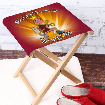 Altersruhesitz - Klapphocker personalisiert