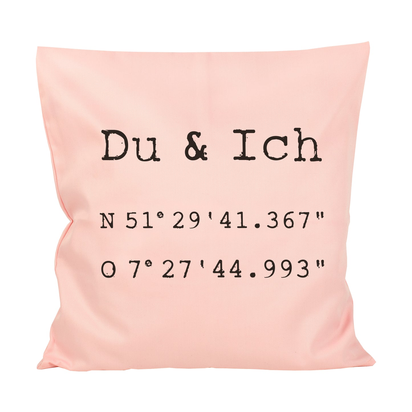 Kissen mit Koordinaten & Wunschtext personalisiert | Geschenk zum Hausbau & Einzug für Wohnung
