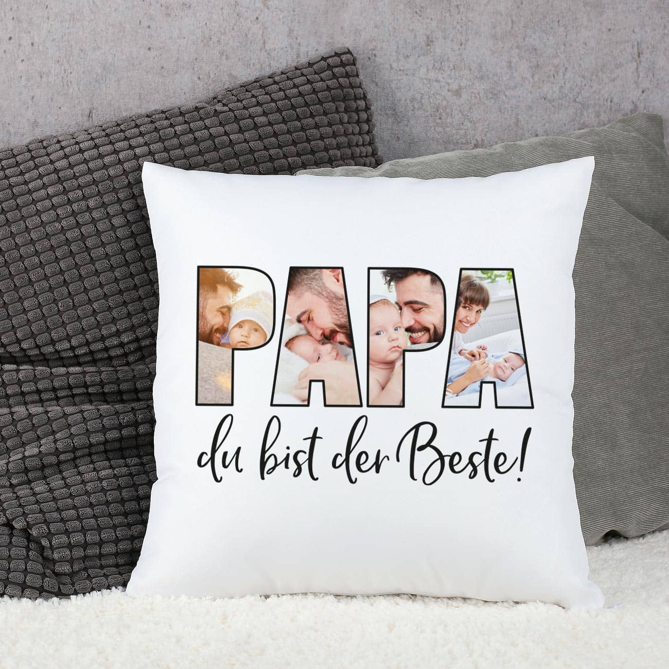 Papa du bist der Beste! - Fotokissen zum Vatertag