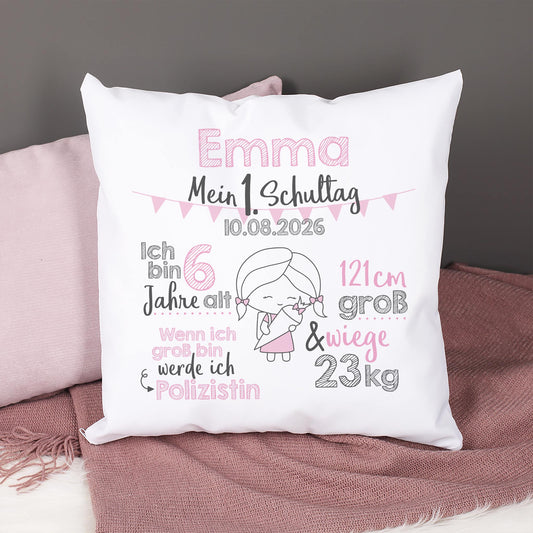 Kissen zur Einschulung für Mädchen