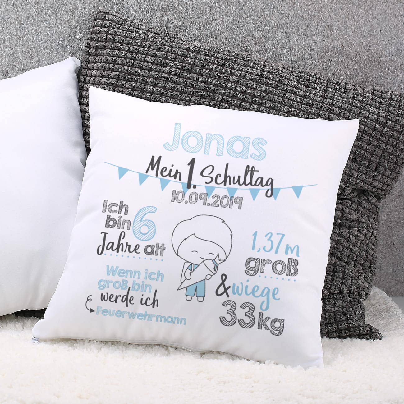 Kissen zur Einschulung für Jungen