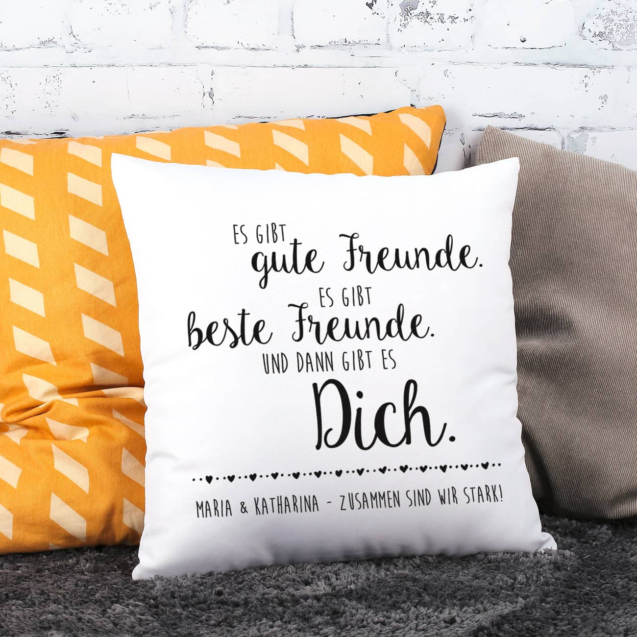 Kissen mit Widmung als Geschenk für die beste Freundin