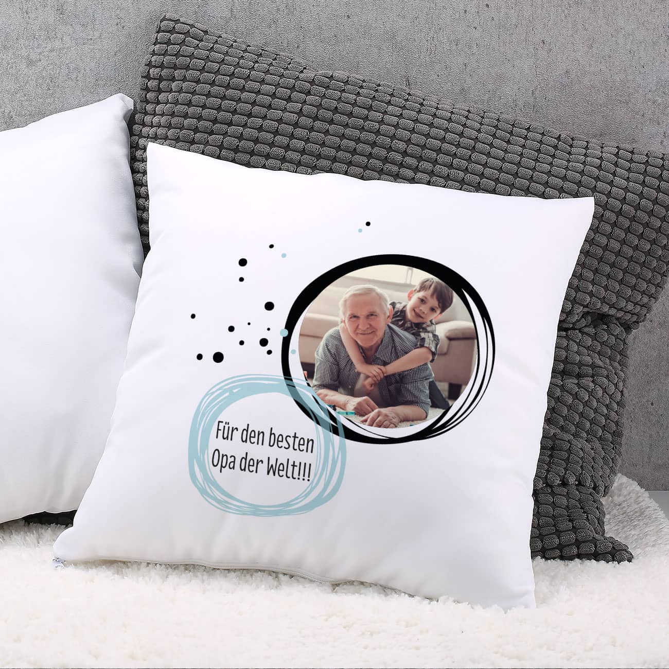 Kissen mit Ihrem Foto und Wunschtext