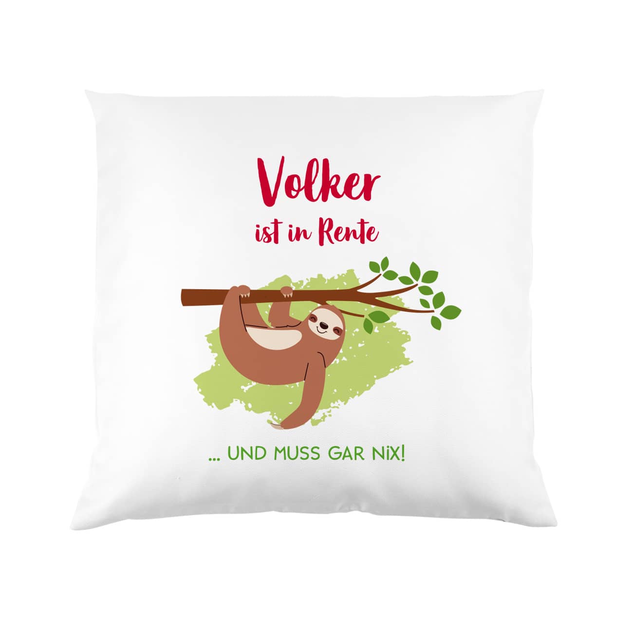 Kissen mit Faultier - Geschenk für Rentnerinnen