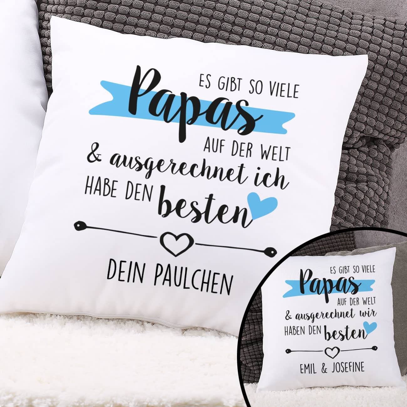 Kissen zum Vatertag für mit "Ich" oder "Wir"-Motiv