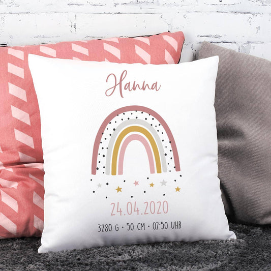persönliches Kissen zur Geburts