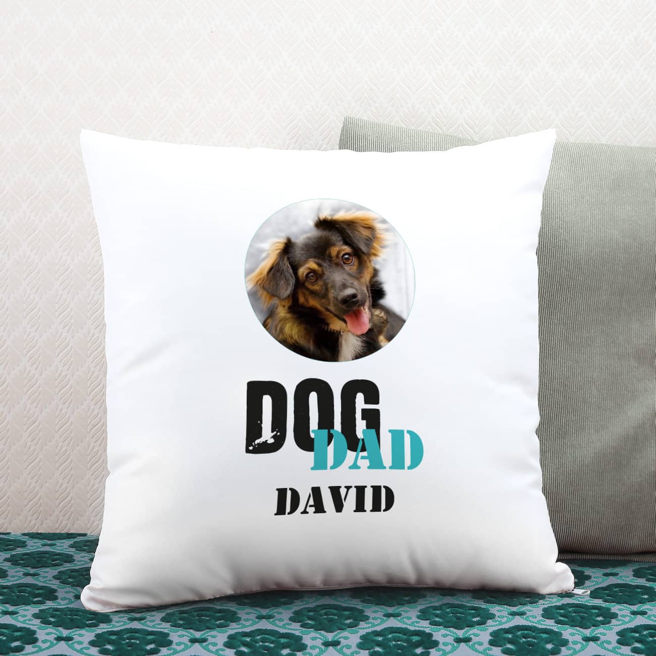 Bedrucktes Fotokissen mit Ihrem Wunschbild und einem Namen