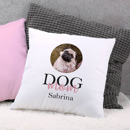 Fotokissen Dog Mom mit Ihrem Wunschnamen bedruckt