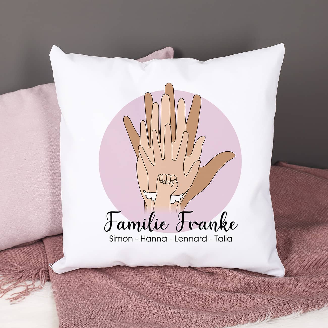 Dekokissen zur Representation der Familie