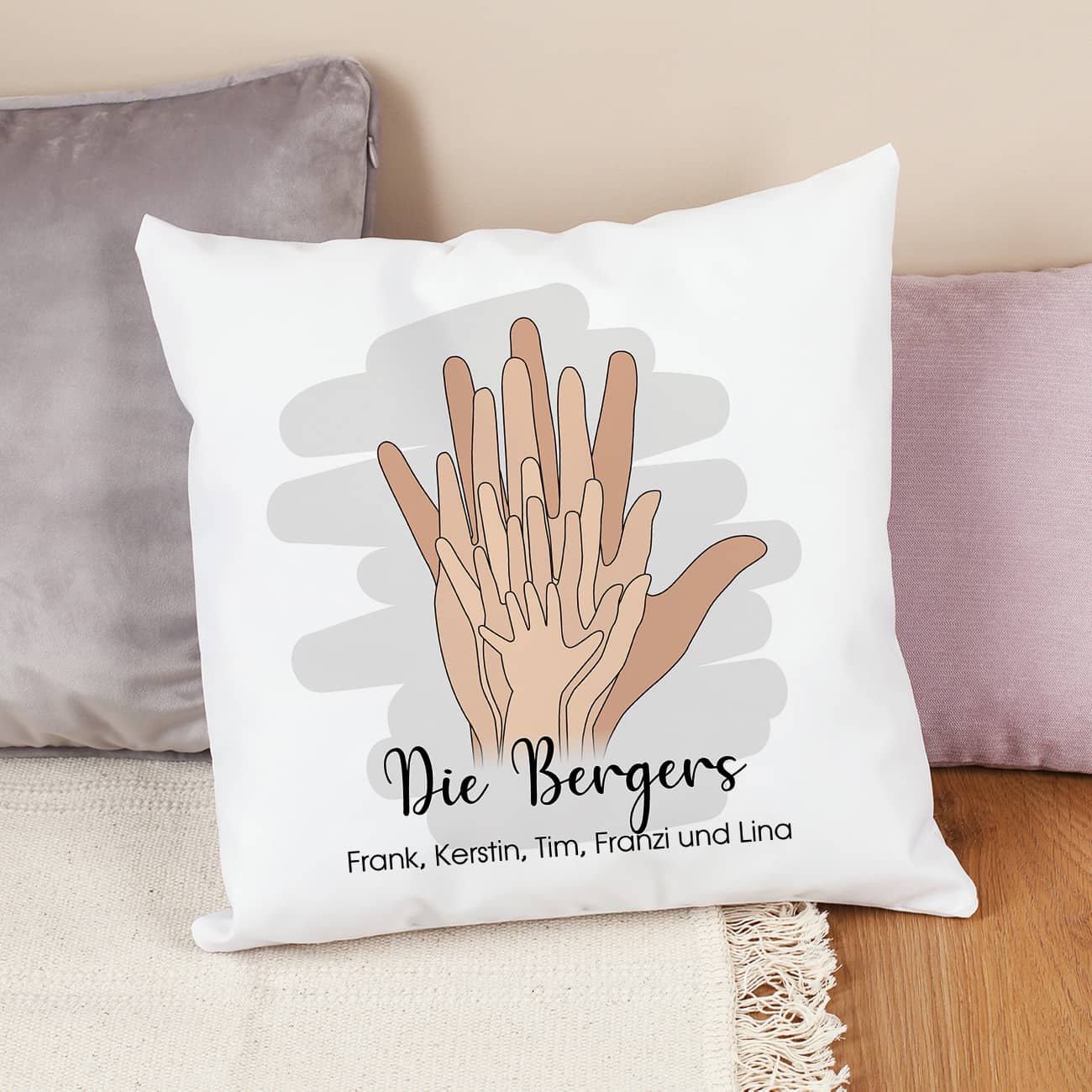 Text, Hintergrund, Hände und Namen nach Wunsch