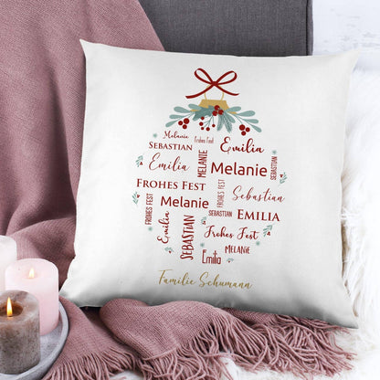 Persönlich bedrucktes Sofakissen zu Weihnachten