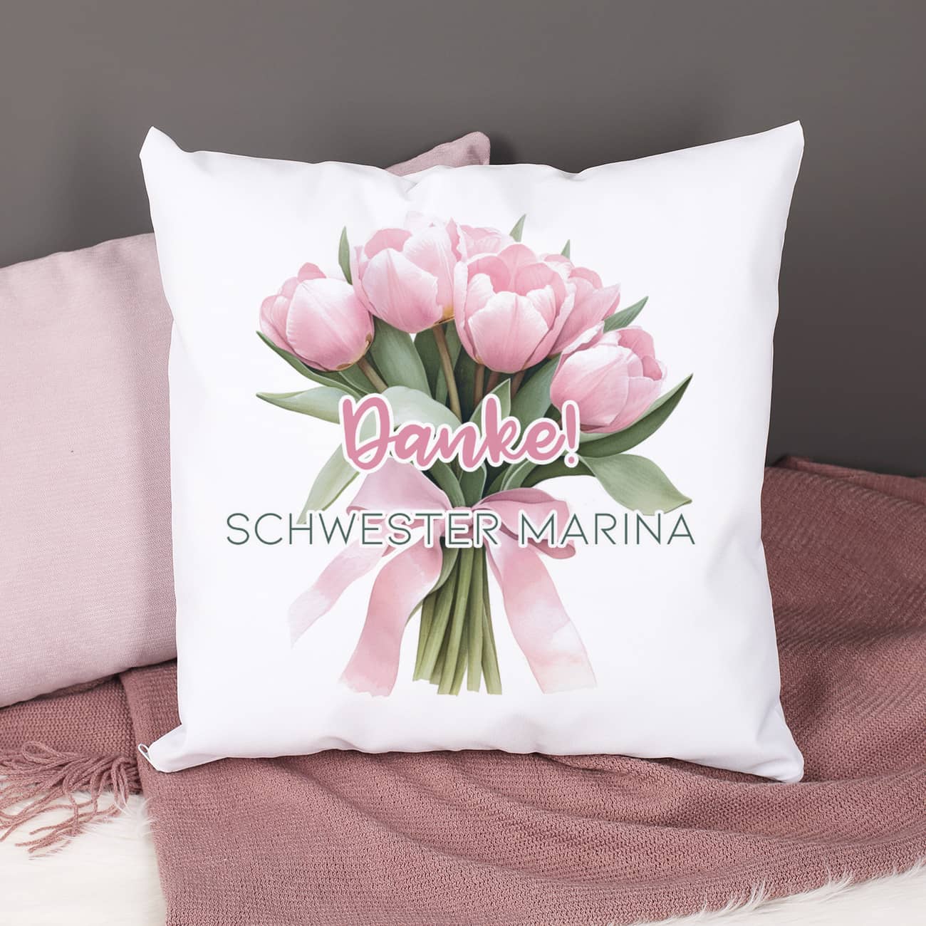 Blumenkissen Danke