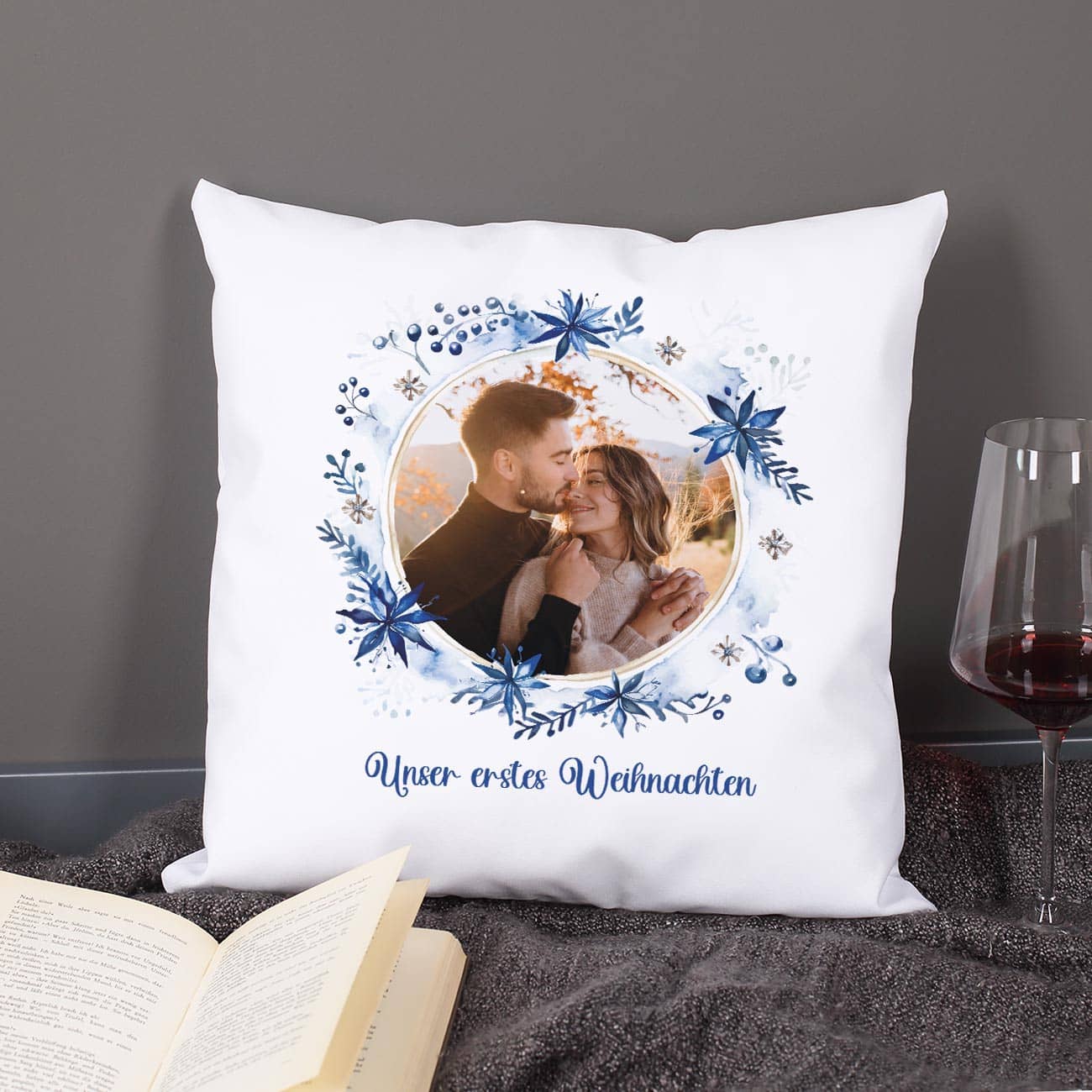 Kissen bedruckt mit Foto & Text nach Wahl