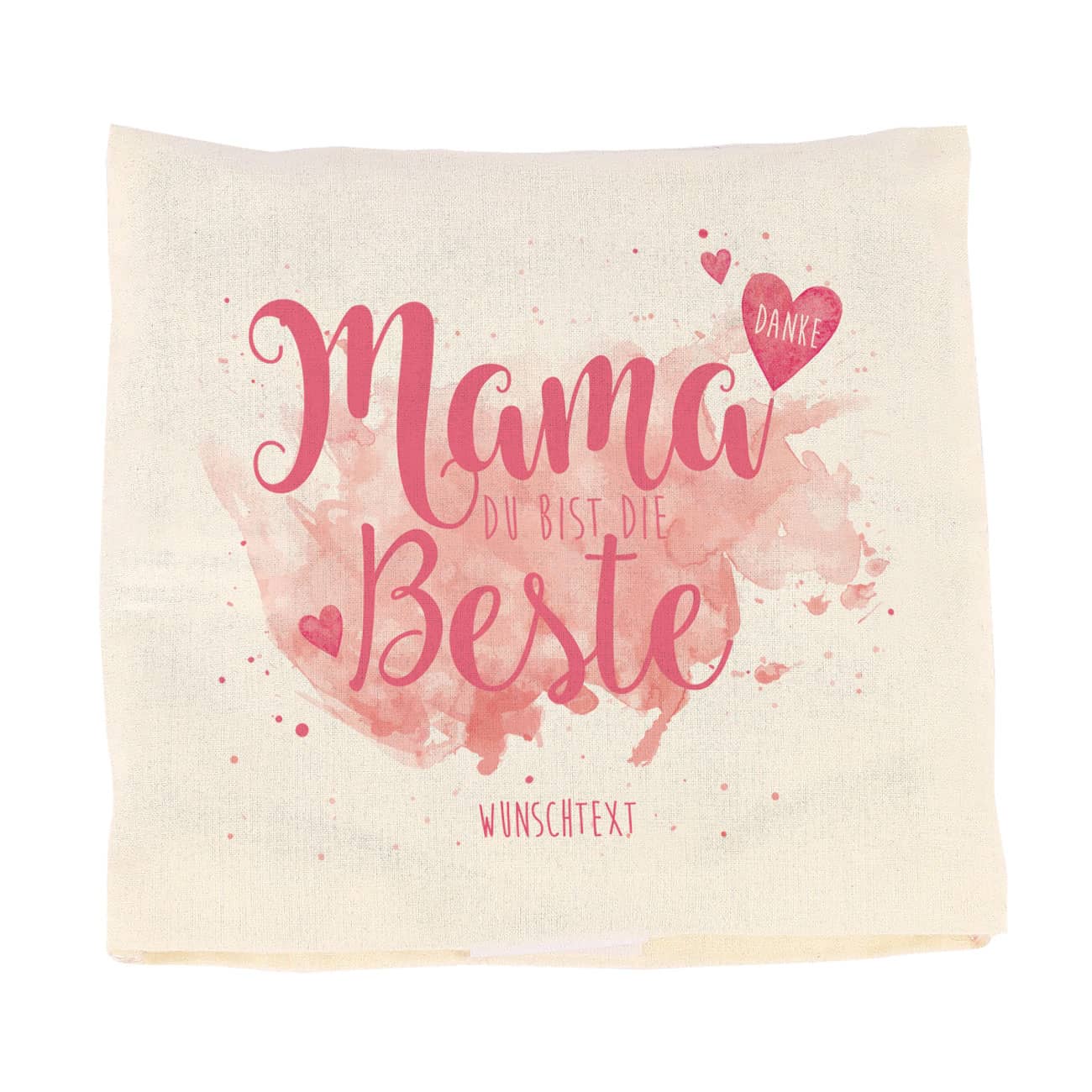 Kirschkernkissen mit Spruch "Mama du bist die Beste", Wunschtext und Watercolor