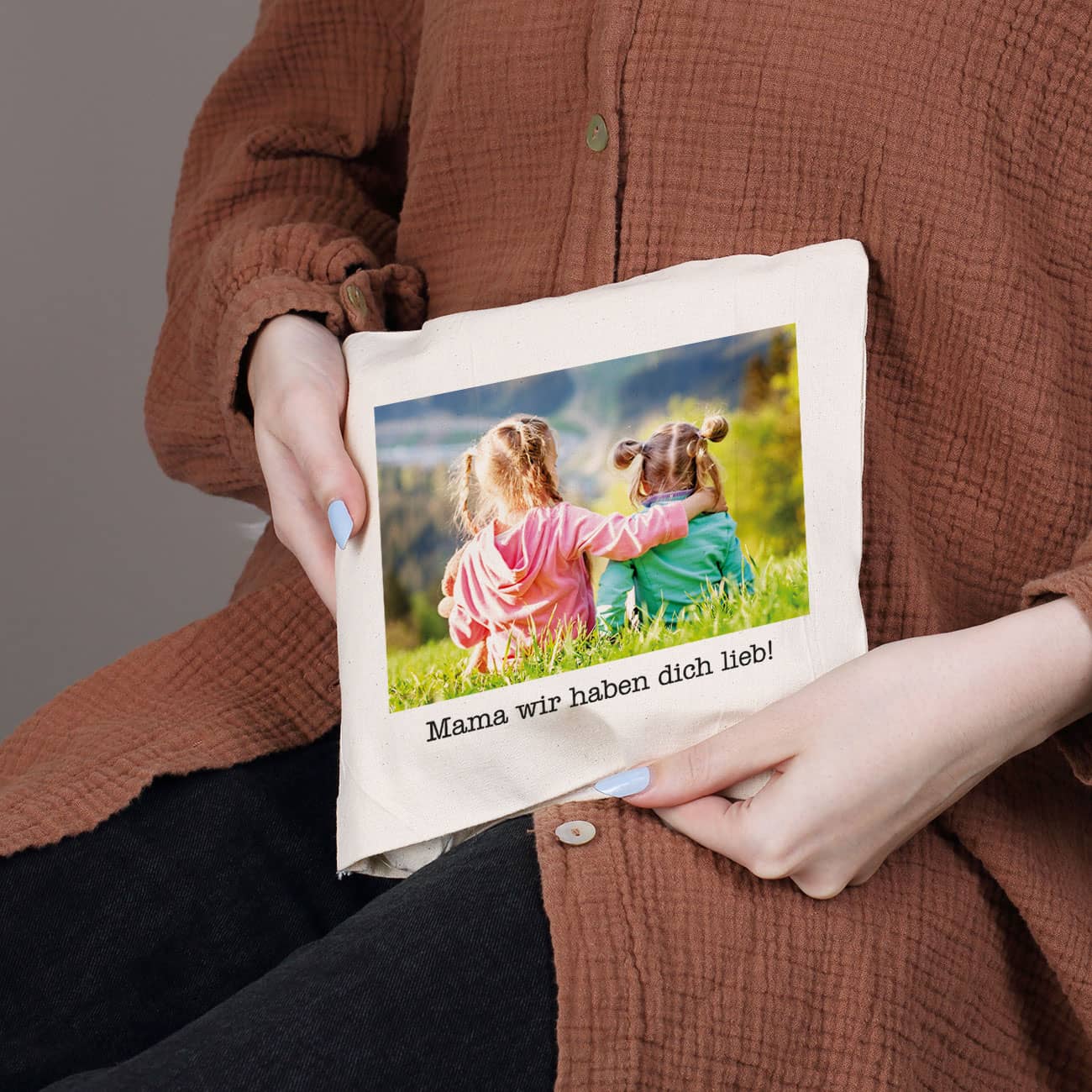 Foto hochladen, Wunschtext schreiben und Schritart auswählen - fertig