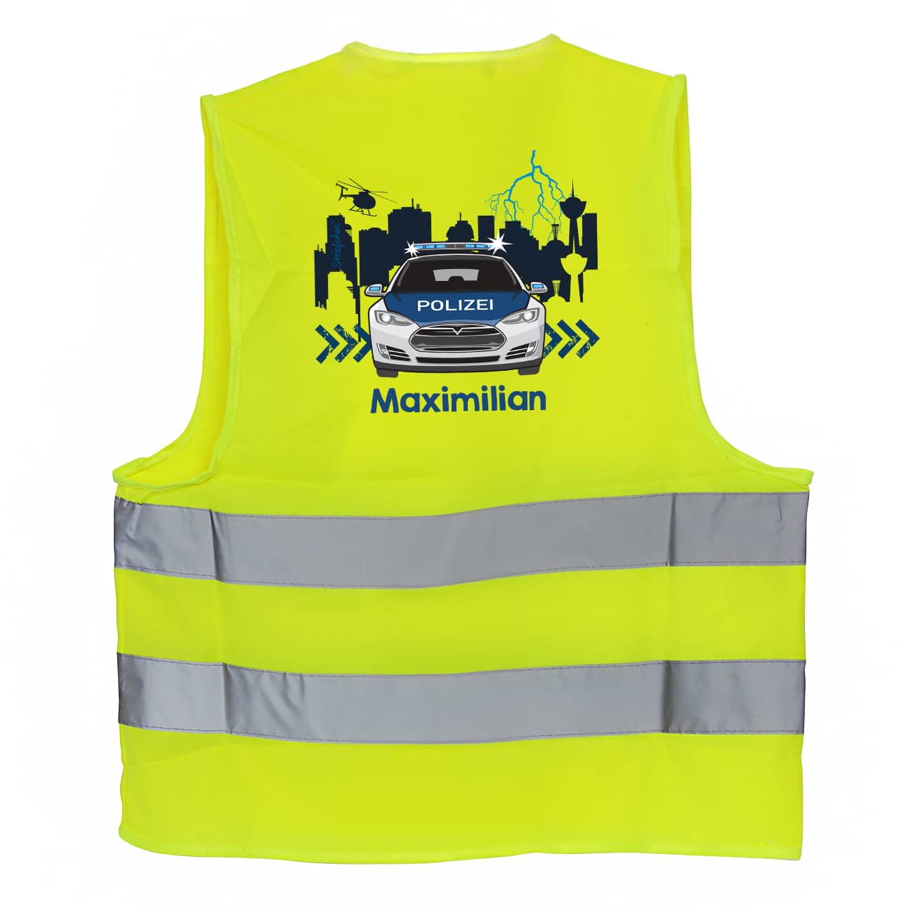 Kinderwarnweste Polizeiauto