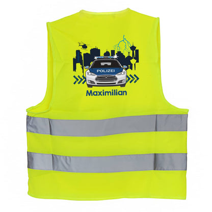 Kinderwarnweste Polizeiauto
