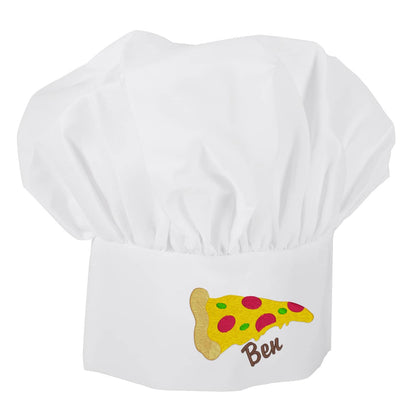 Kochmütze bestickt mit Pizza und einem Namen Ihrer Wahl