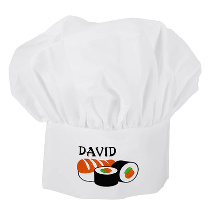 Tolle Kochmütze mit Sushi und einem Namen Ihrer Wahl bestickt