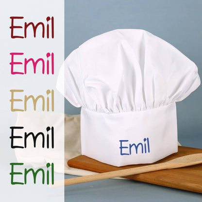 Kochmütze mit Ihrem Wunschnamen in vielen verschiedenen Farben gestaltet