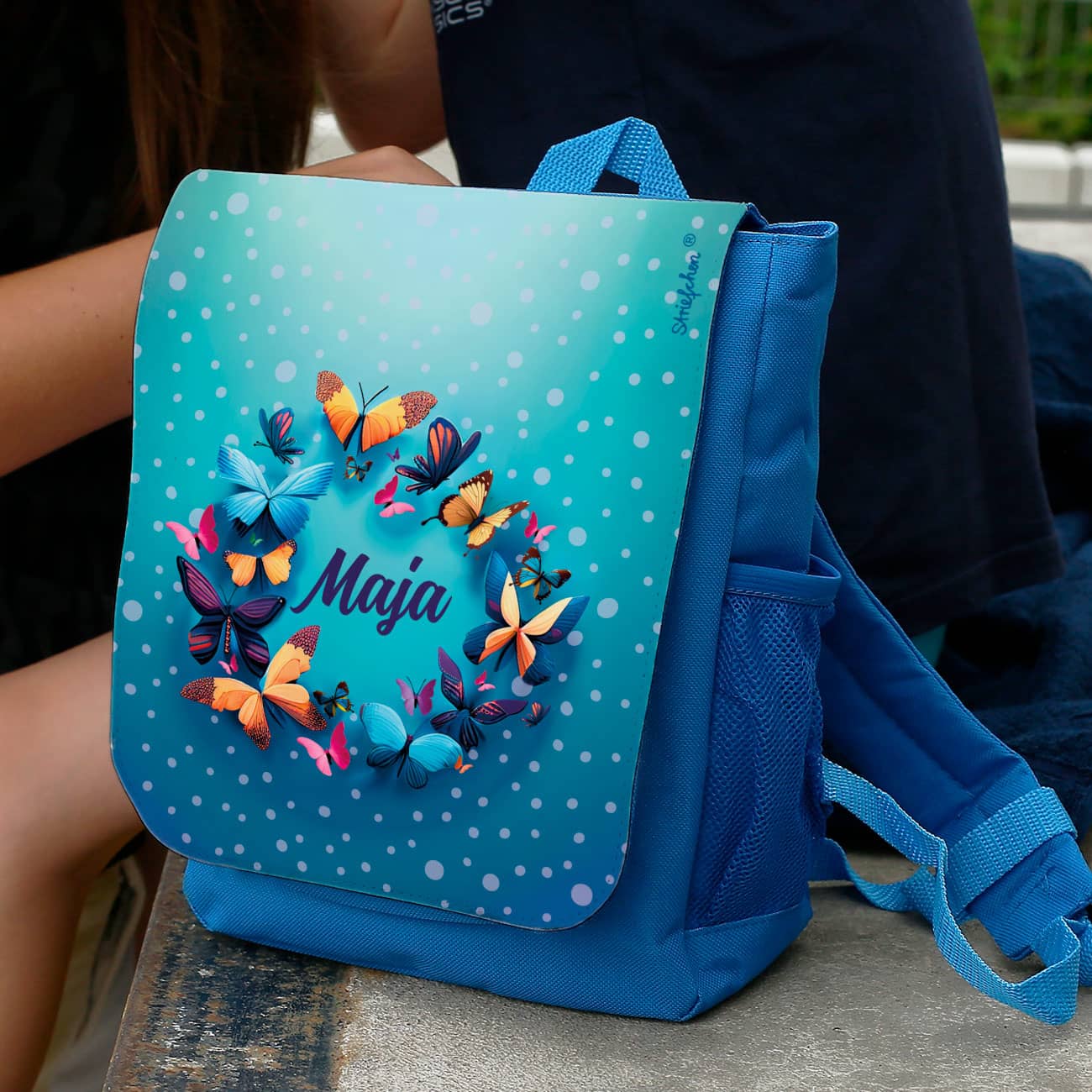 Mein erster Rucksack mit Schmetterlingen und Name