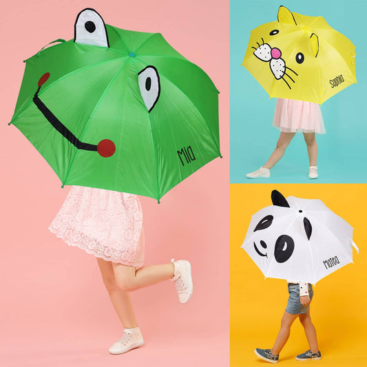 Tierregenschirm für Kinder als Frosch, Panda oder Katze