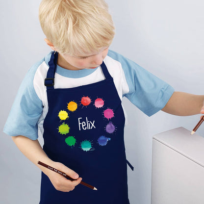 Kinderschürze mit Farbklecks-Motiv von Striefchen