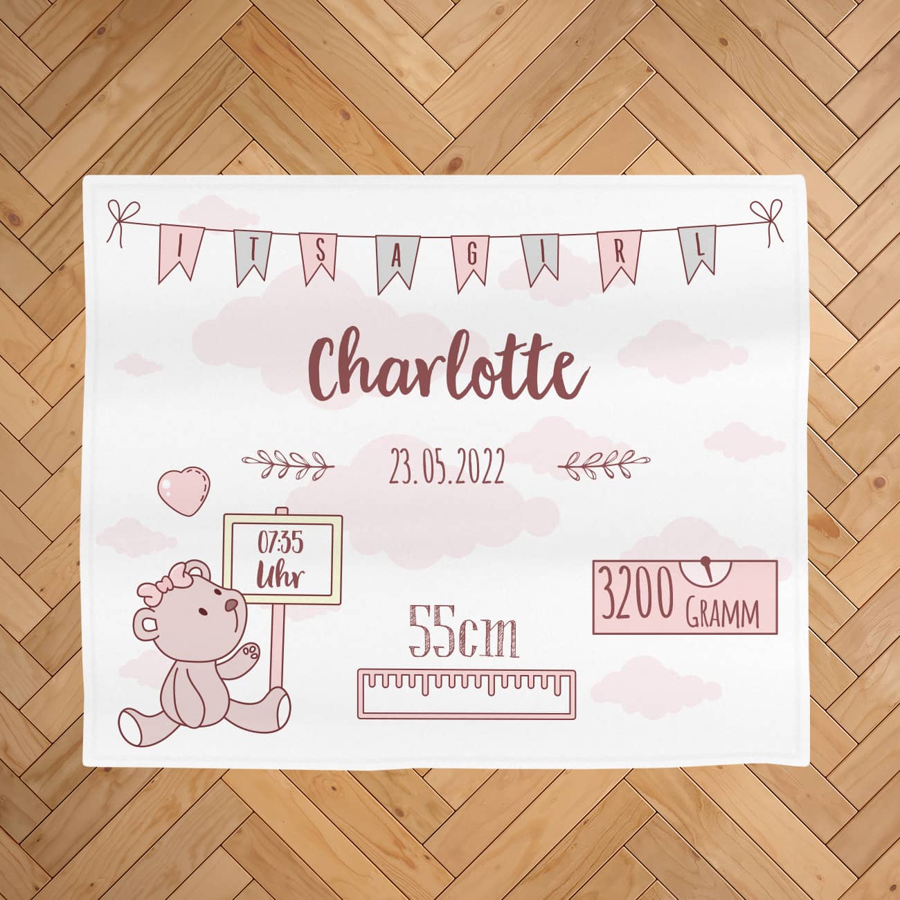 Maße von 120 x 100 cm