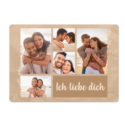 Personalisierte XXL Kuscheldecke mit 5 Foto & Wunschtext | Sherpadecke 150x200cm