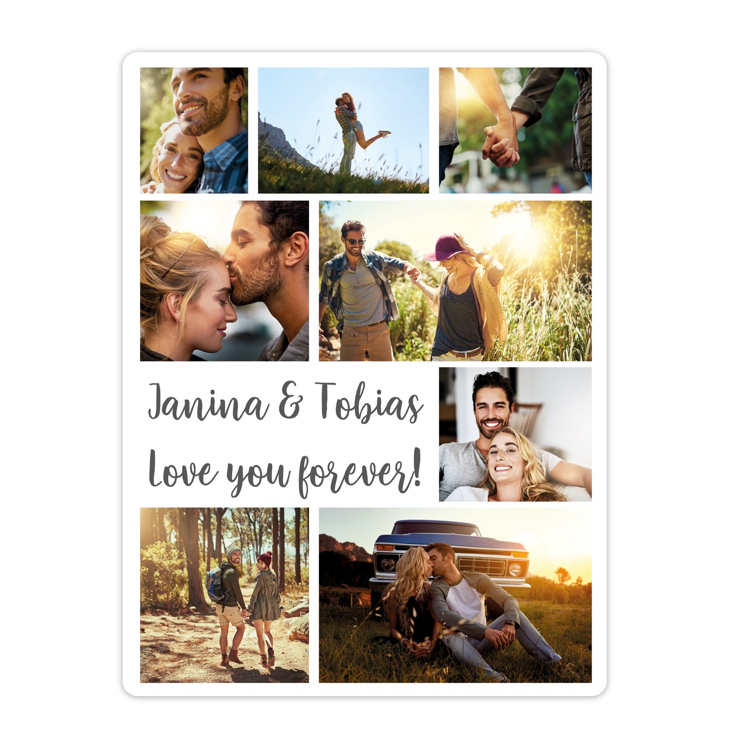 Personalisierte Sherpa Kuscheldecke mit 8 Fotos und Text – Fotogeschenk XXL