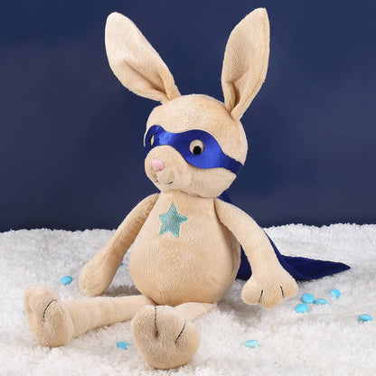 Kuschelhase "Rocket Rabbit" mit Ihrem Wunschnamen und Initiale