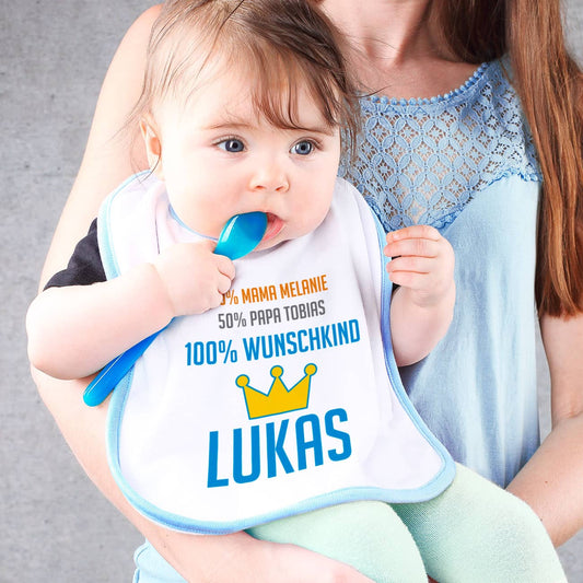 Weiß-blaues Lätzchen für Babys