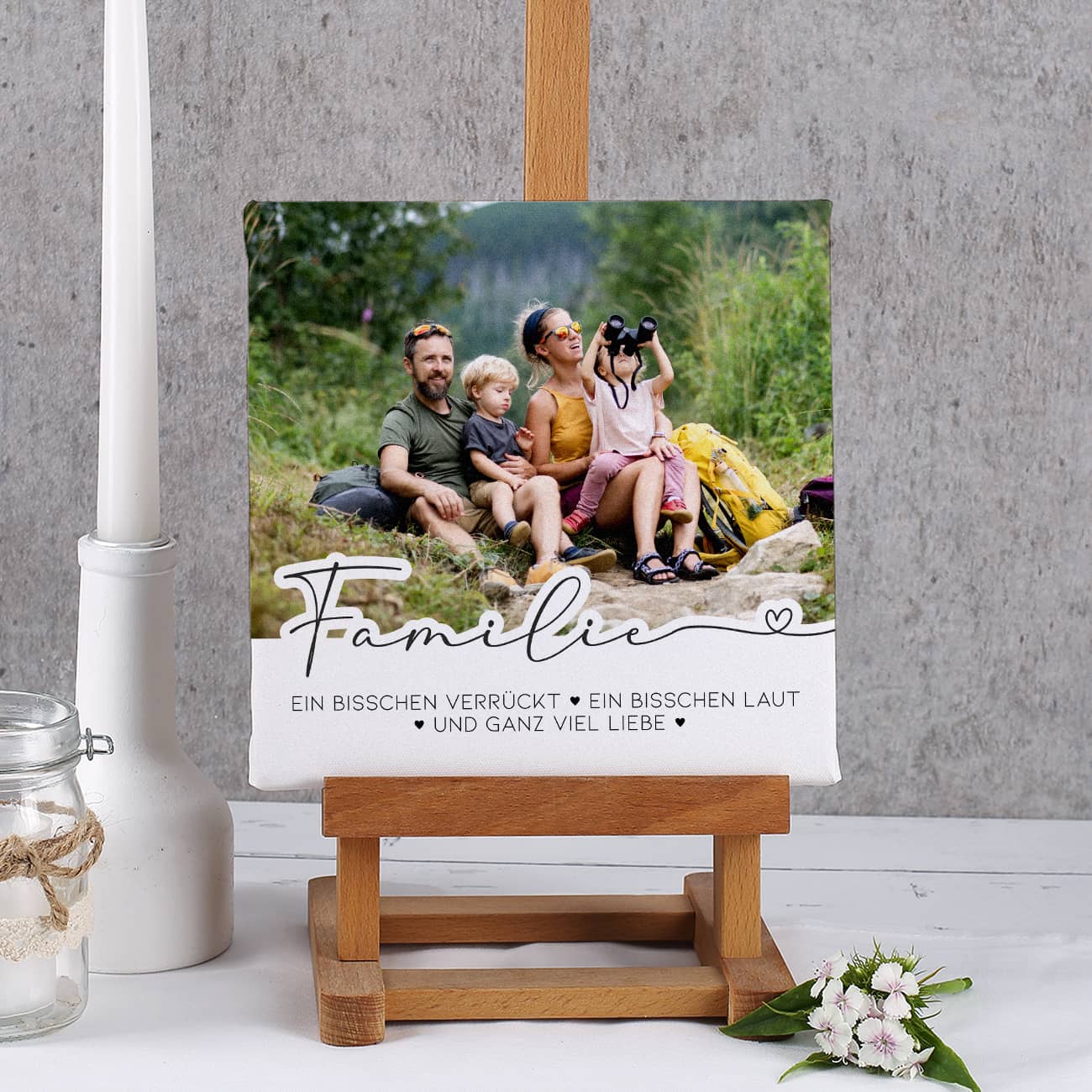Foto-Leinwand für Familien, 20x20 cm