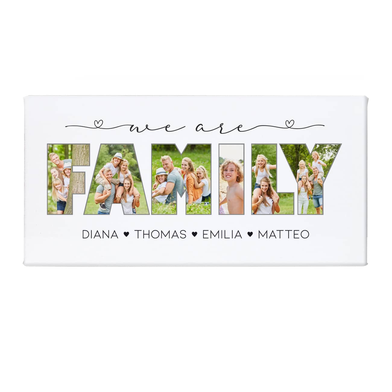 Foto-Leinwand für Familien, 40x20 cm