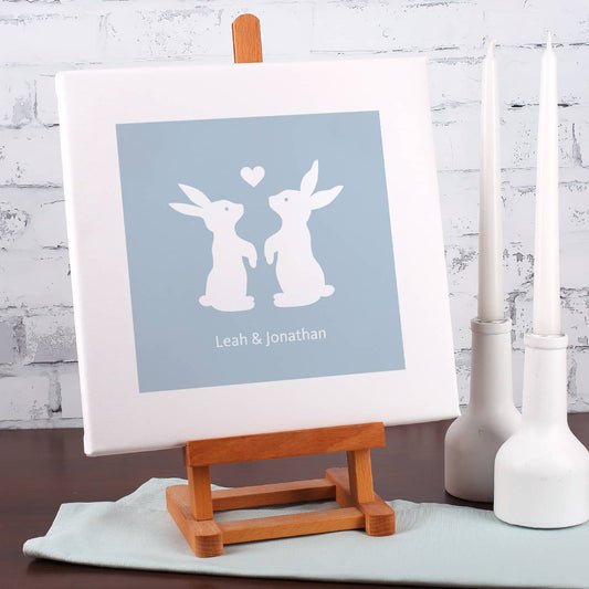 Leinwand für Verliebte mit Häschen