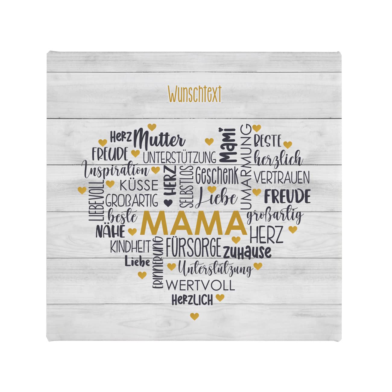 Mama - Leinwand zum Muttertag mit Herz aus Worten