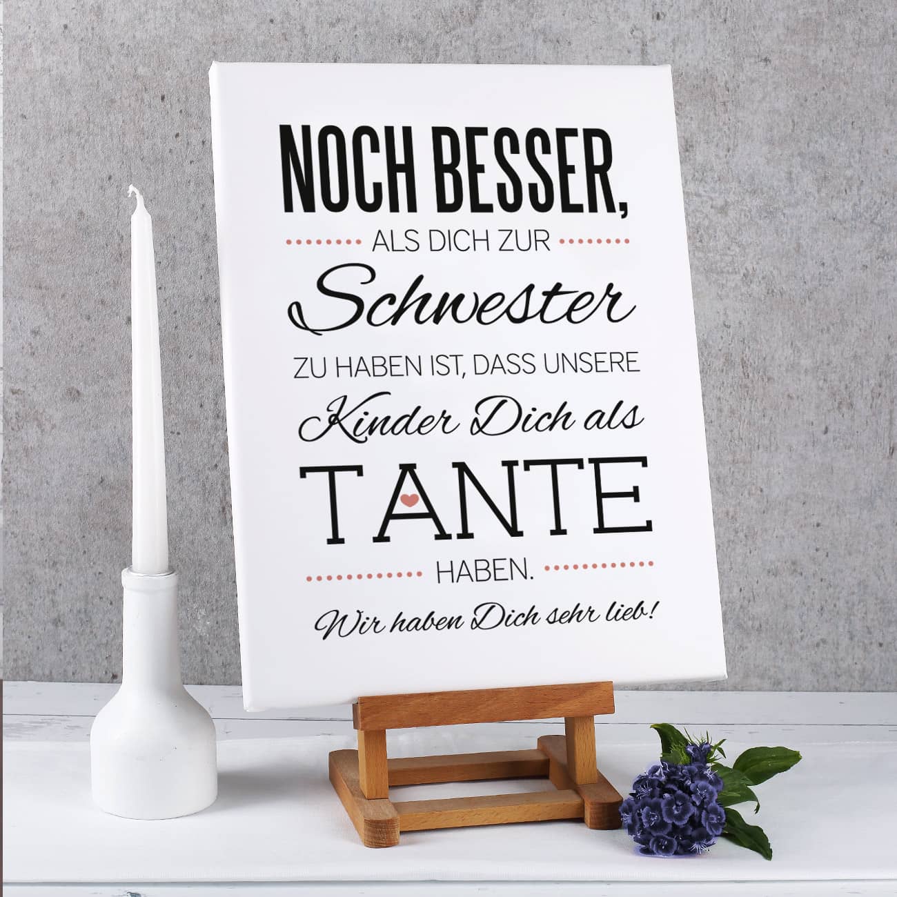 persönliche Leinwand für die Tante mit Spruch und Ihrer Widmung