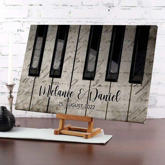 Piano - Leinwand mit zwei Zeilen Text 60x40cm