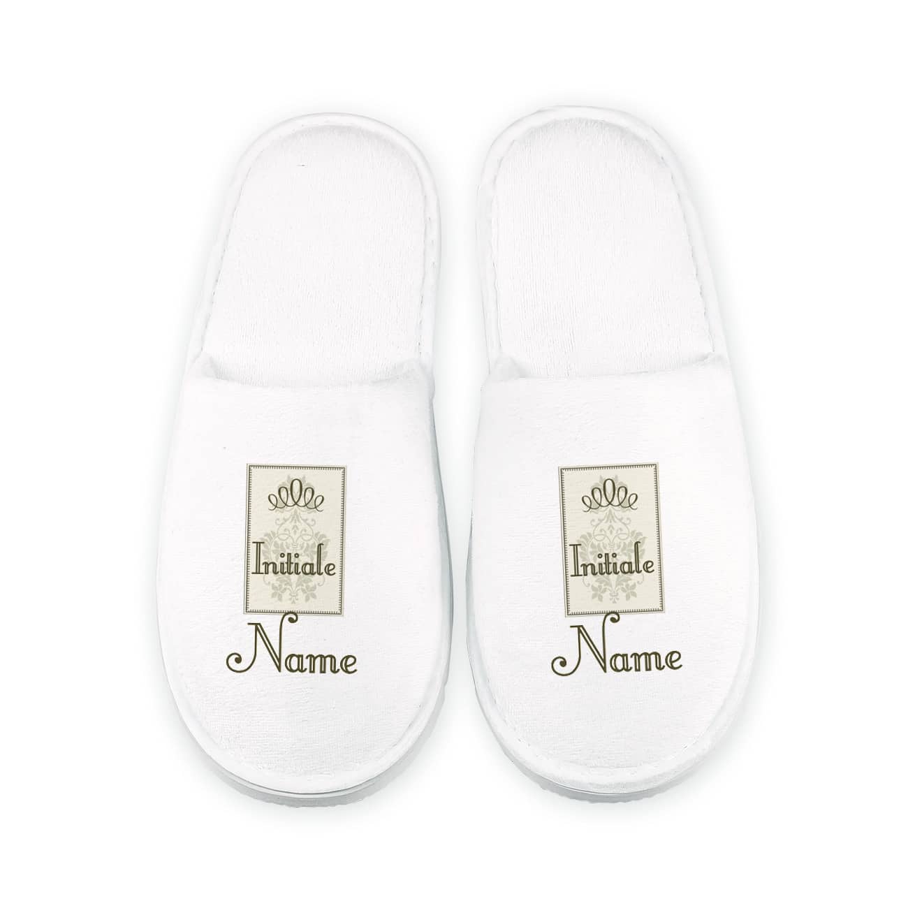 Frottee Slipper Hausschuhe mit Name und Initiale
