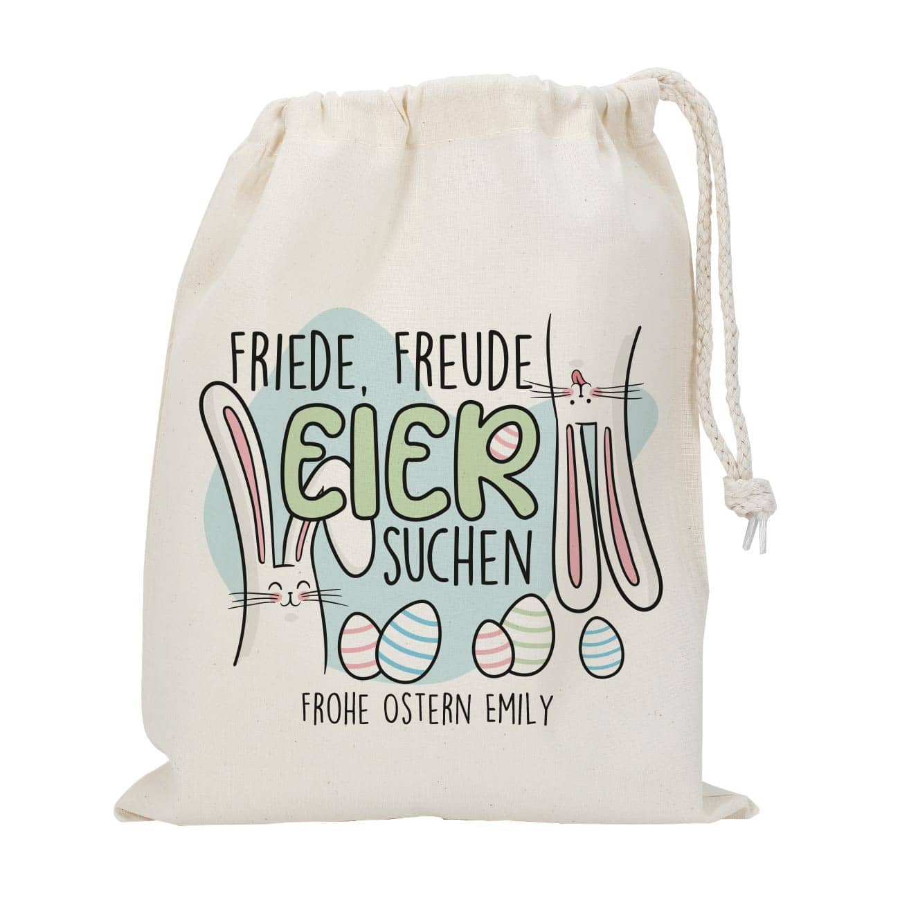 Personalisierter Geschenksack zu Ostern mit Text nach Wunsch