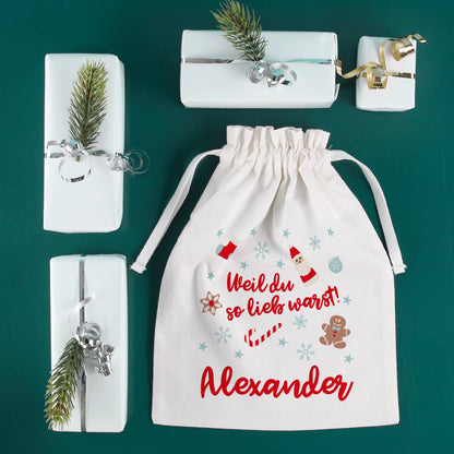 Geschenksäckchen zum Nikolaus Weil du so lieb warst! mit Name