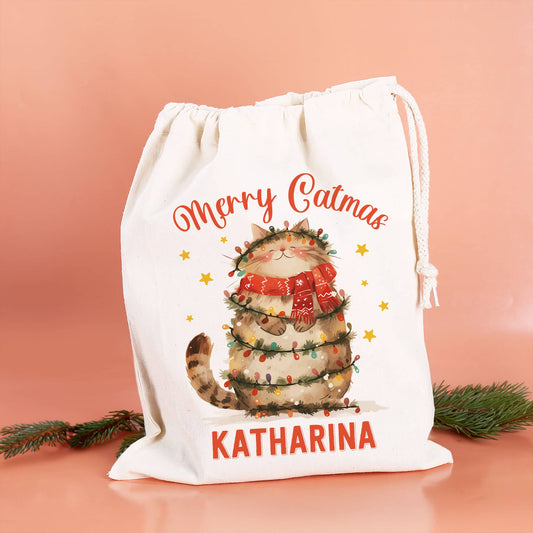 Geschenksack zu Weihnachten mit Name personalisiert