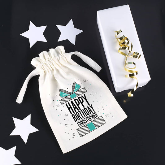 Kleines Geschenksäckchen "Happy Birthday" mit Ihrem Namen