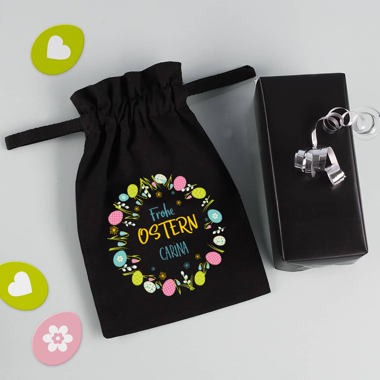 Kleines Geschenksäckchen zu Ostern mit Name, 21 x 14 cm