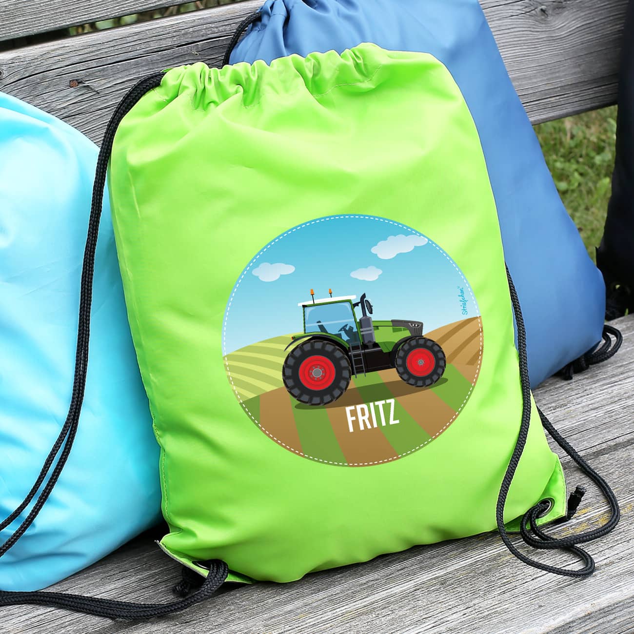 Sportbeutel mit Traktor und Name