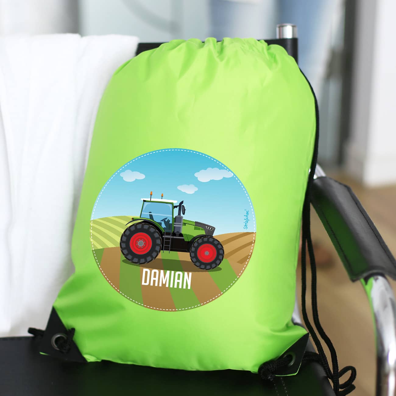 Sportbeutel mit Traktor und Name