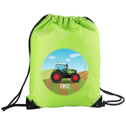 Sportbeutel mit Traktor und Name