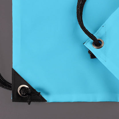 Pixel-Art Sportbeutel in hellblau mit Insel und Name