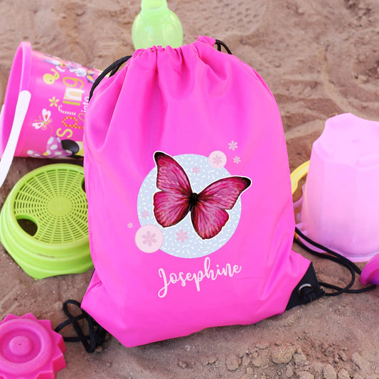 Turnbeutel mit Schmetterling und Name