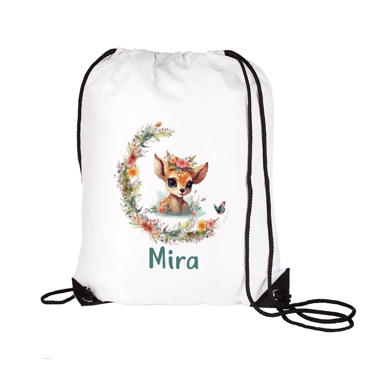 Sportbeutel mit Rehkitz & Name bedruckt